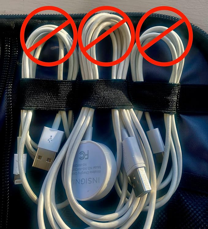 USB Cable Organizer Pouches, Color Coded Travel Cable Management Bags, 10 Pack - Image 9