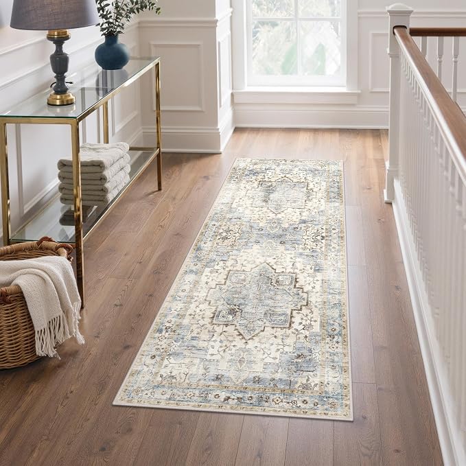 GENIMO 2x5 Runner Rugs for Hallway, Machine Washable Non Slip Vintage Rugs by GENIMO