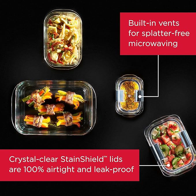 Rubbermaid Brilliance Glass Food Storage Containers, Leak-Proof - Image 5