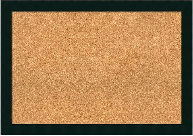 Amanti Art Natural Cork Board for Wall, 28x40 Vision Board with Black Wood Frame, Large Corkboard Office Decor for Home Organization, Modern Contemporary Corkboard Pinboard to display items for home-DeskLoop Office