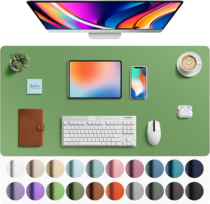 Aothia Faux Leather Desk Mat by AothiaSimpleNaturalUnique