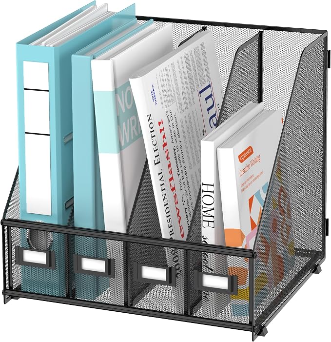 SUPEASY Magazine File Holder, Binder Holder Metal Desk Organizer by SUPEASY