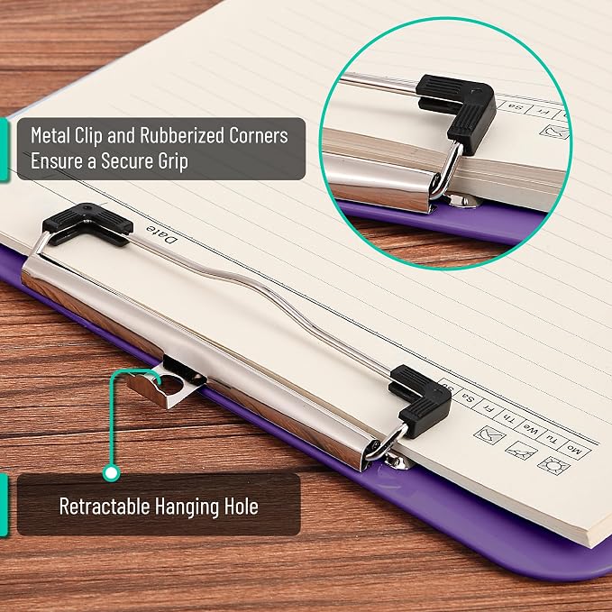 Mr. Pen- Plastic Clipboard, 12.5" x 9", 2 Pack, Clipboard Plastic | Low-Profile - Image 3