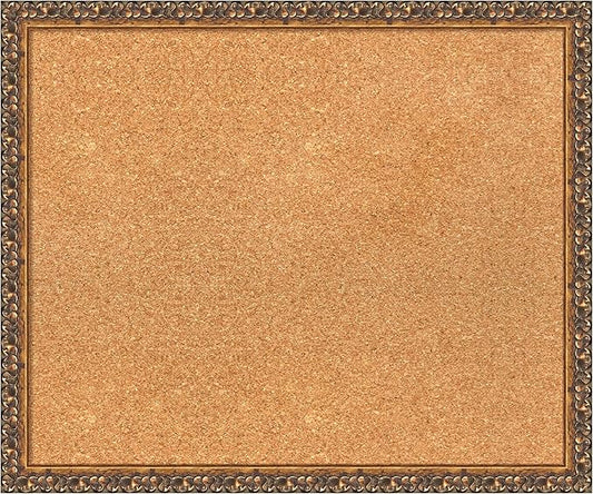Amanti Art Natural Cork Board for Wall, 20x24 Vision Board with Bronze Frame, Medium Corkboard Office Decor for Home Organization, Traditional Corkboard Pinboard to Display Items for Home-DeskLoop Office