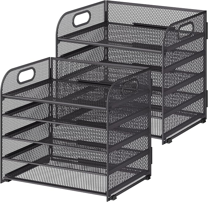 Cawukege 2 Pack 5 Tier Paper Organizer, Letter Tray - Image 9