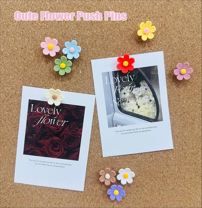 50 Pcs Cute Decorative Flower Push Pins - Image 5