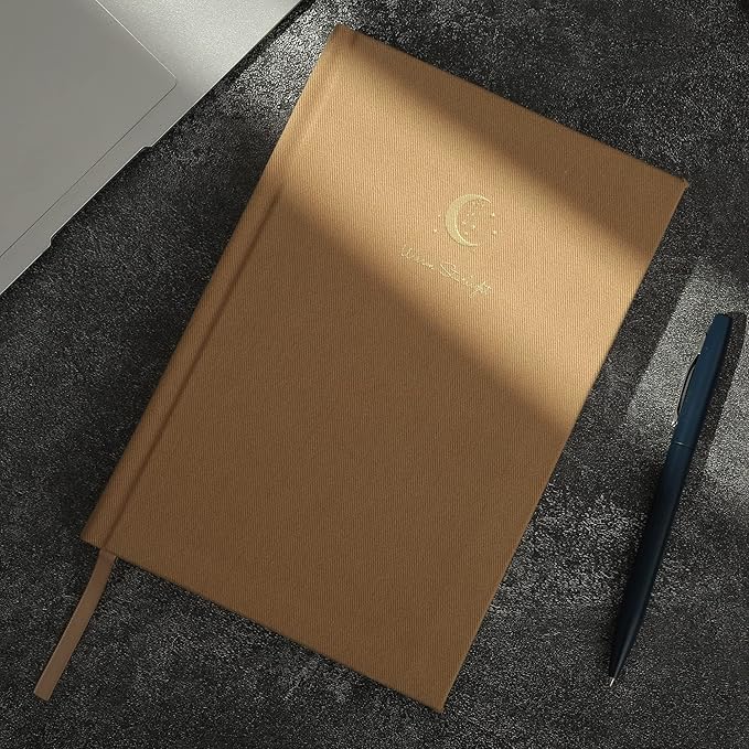 CAGIE Journal for Women Fabric Journal Notebook with 256 Pages 120 GSM Journals for Writing with Gift Box, 5.7x8.3 In, Brown-DeskLoop Office