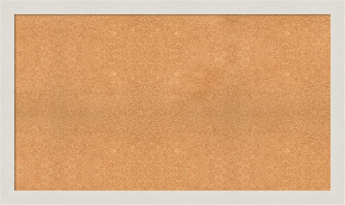 Amanti Art Natural Cork Board for Wall, 29x49 Vision Board with White Frame, Oversize Corkboard Office Decor for Home Organization, Country Rustic Corkboard Pinboard to Display Items for Home-DeskLoop Office