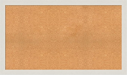 Amanti Art Natural Cork Board for Wall, 29x49 Vision Board with White Frame, Oversize Corkboard Office Decor for Home Organization, Country Rustic Corkboard Pinboard to Display Items for Home-DeskLoop Office