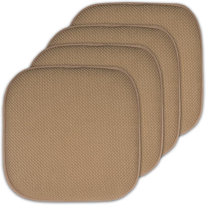Sweet Home Collection 4 Pack Memory Foam Honeycomb Nonslip Back 16" x16" by SweetHomeCollection
