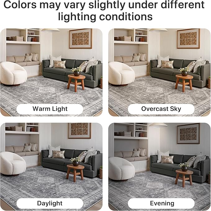 GENIMO Runner Rug 2x12 Non Slip Machine Washable Hallway Runner Rug, Low Pile - Image 7