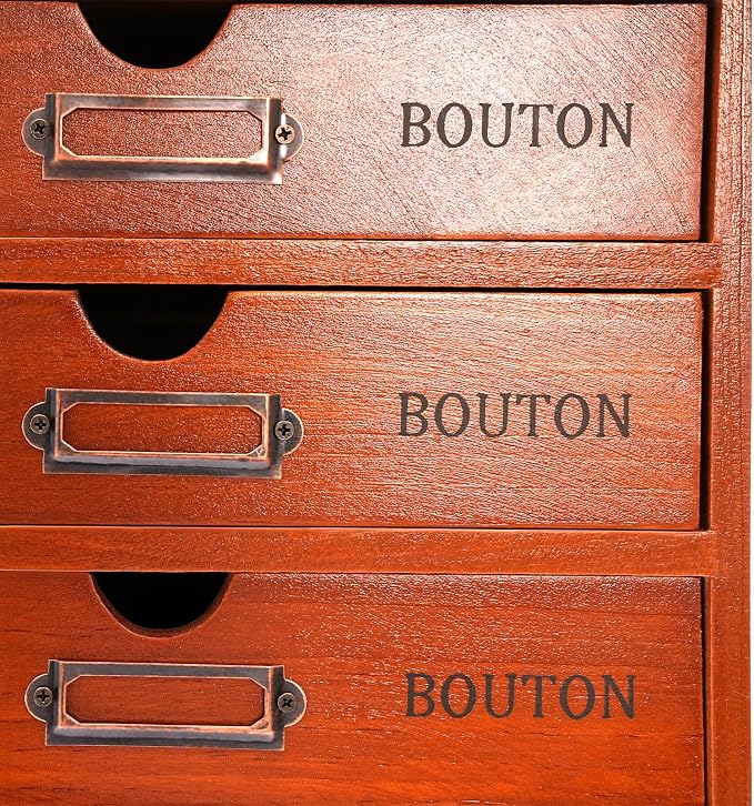 Vintage Wooden Drawers Organizer, 16-Drawer Desktop Storage Box - Image 8