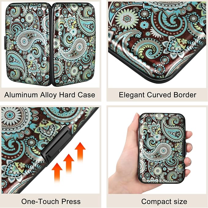 ELFISH Mini RFID Aluminum Wallet Credit Cards Holder Business Card Case Metal - Image 3