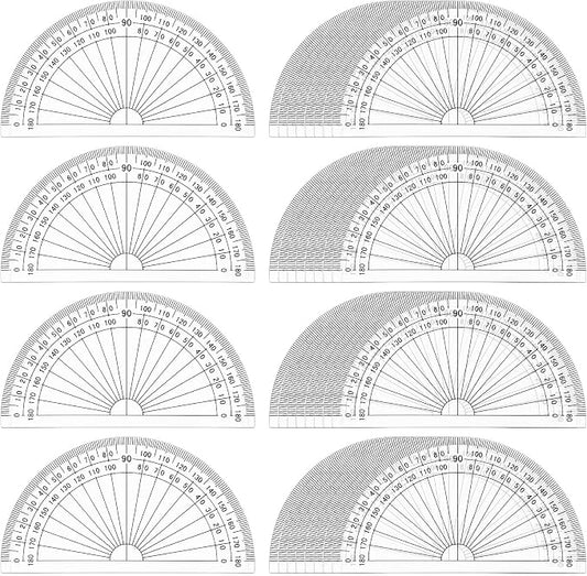 Zonon 100 Pcs 4 Inch Clear Plastic Protractor Bulk Math Protractors Set 180 by Zonon