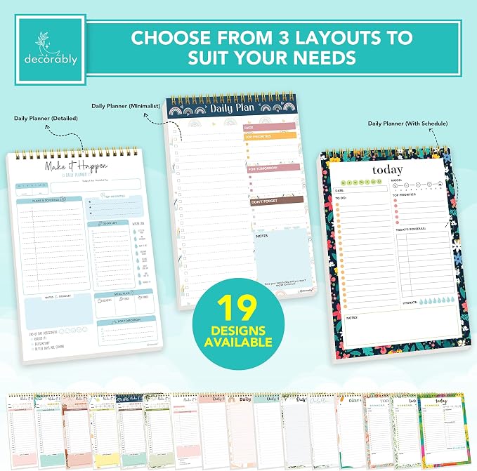 Decorably 52 Sheets Blue Undated Make It Happen Notepad - Image 2