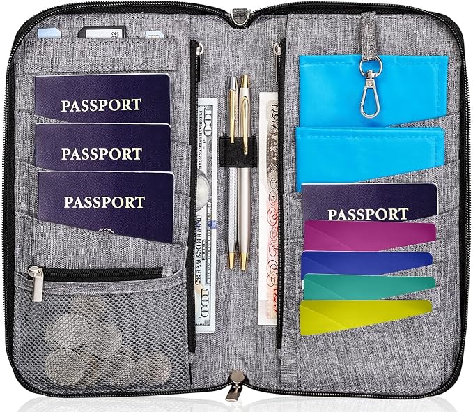 Valante Premium Family Travel Document Organizer Capacious RFID Passport Holder by Valante