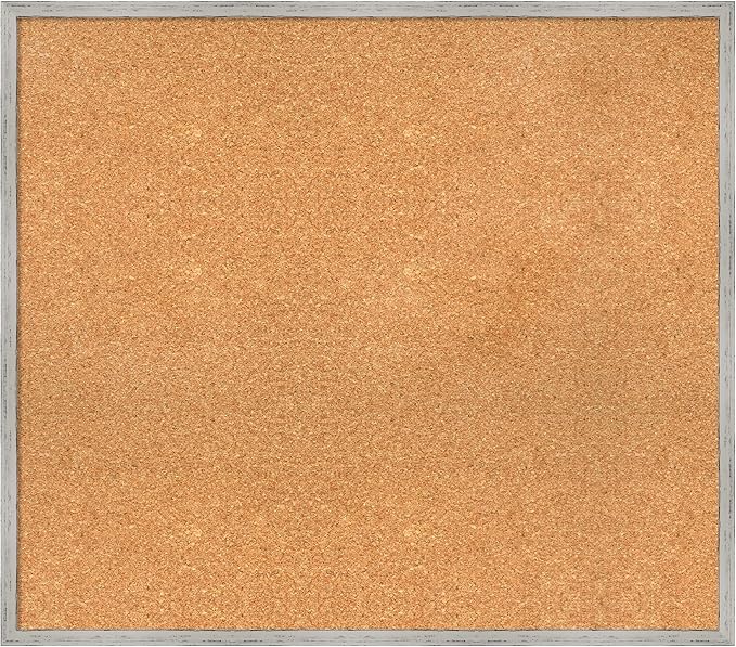 Amanti Art Natural Cork Board for Wall, 29x33 Vision Board with White Frame, Large Corkboard Office Decor for Home Organization, Cottage Corkboard Pinboard to Display Items for Home Organization in-DeskLoop Office
