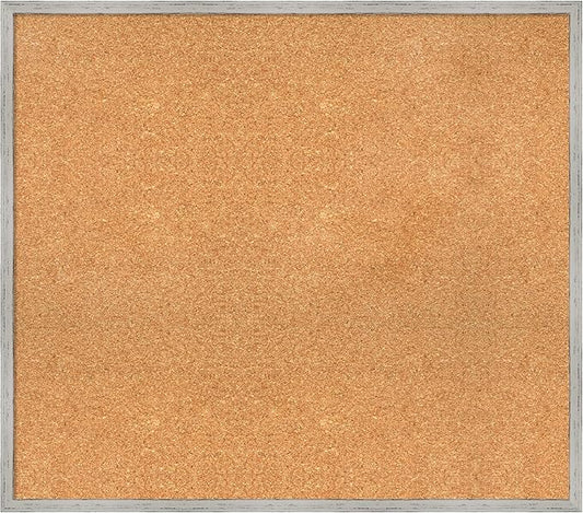 Amanti Art Natural Cork Board for Wall, 29x33 Vision Board with White Frame, Large Corkboard Office Decor for Home Organization, Cottage Corkboard Pinboard to Display Items for Home Organization in-DeskLoop Office