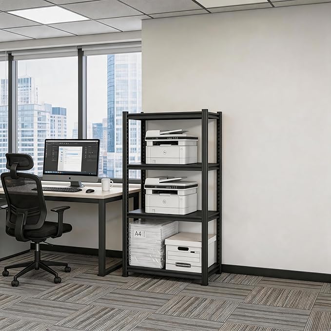 Printer Stand, Metal Shelving Adjustable Storage Shelves, printer table Office by Notmise