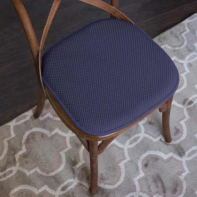 Sweet Home Collection Memory Foam Chair Cushion Honeycomb Pattern Solid Color - Image 5