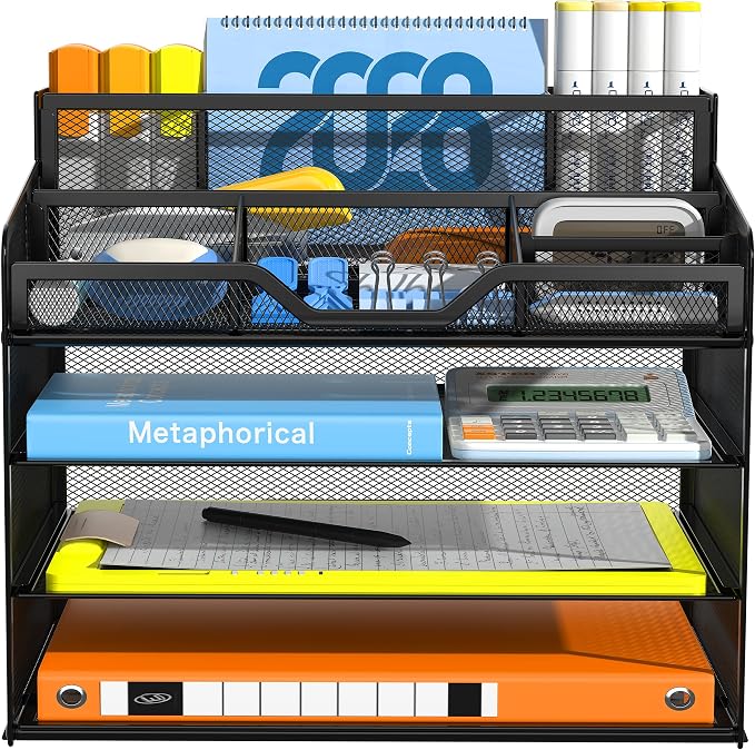 Docnest 4 Tier Mesh Desk Organizer, Stationery by DocNest