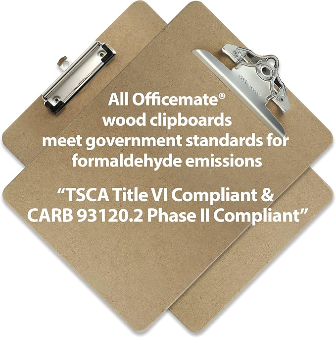 Officemate Recycled Legal Size Wood Clipboard, Low Profile Clip, 12 Pack - Image 6