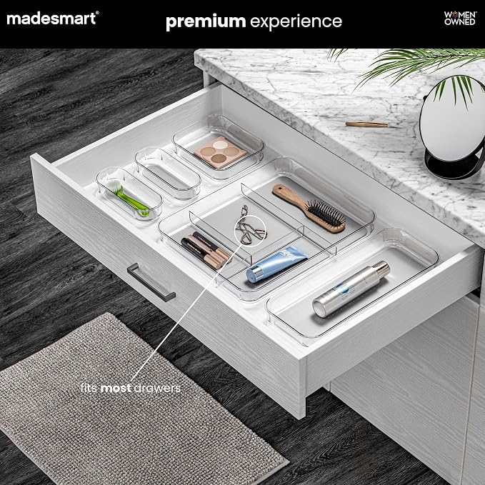 madesmart Premium 4 Compartment Drawer Organizer, Office Tools, & Small - Image 2