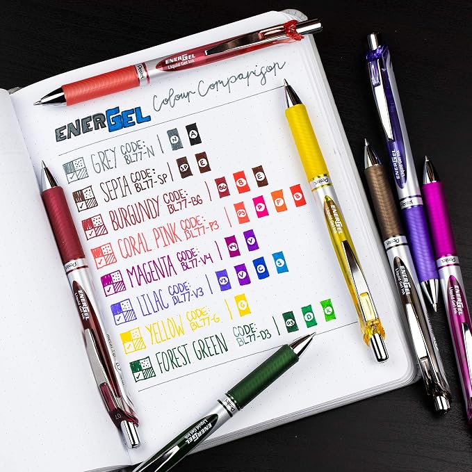 Pentel EnerGel RTX Retractable Liquid Gel Ink Pen, Medium line, Magenta Ink - Image 9