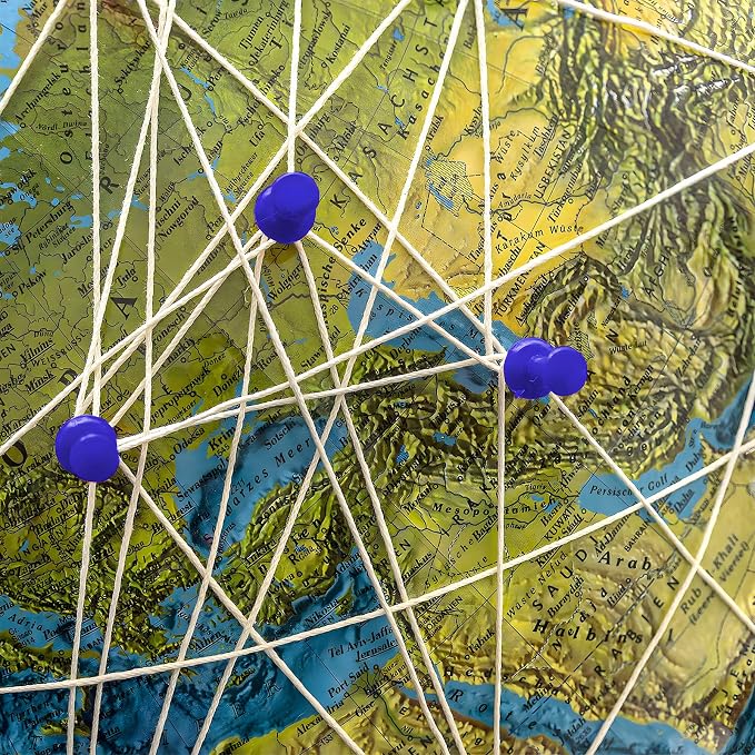 VAPKER Push Pins Tacks 120Pcs Solid Blue Thumb Tacks Larger Size Pin Map Tacks - Image 6