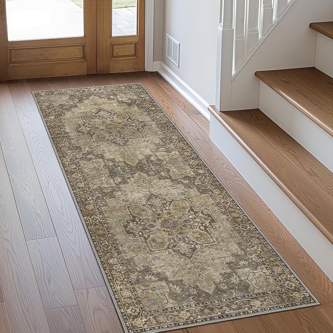 GENIMO 2x6 Runner Rugs for Hallway, Machine Washable Non Slip Vintage Rugs by GENIMO