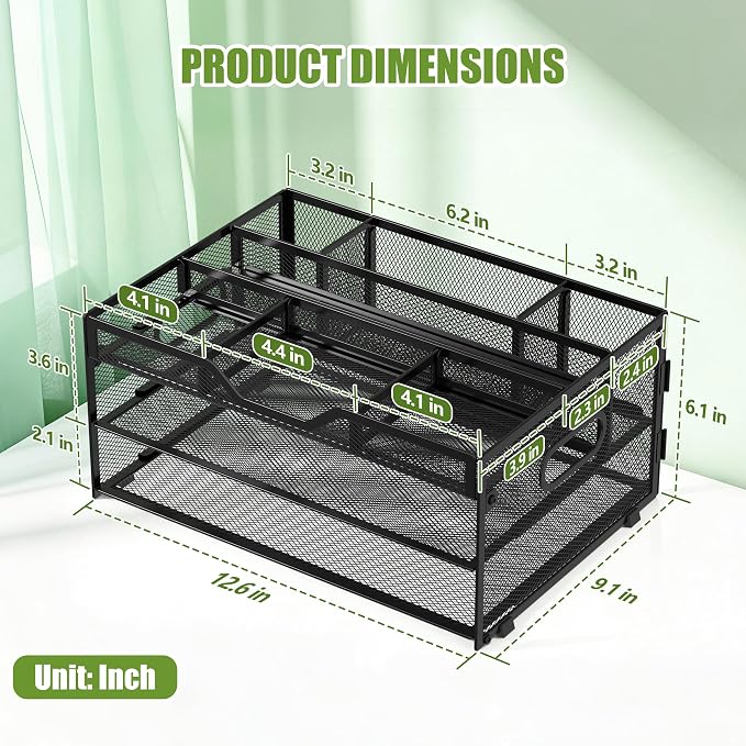 3 Tier Desk Orgnizers and Accessories, Metal Magazine File Holder - Image 2