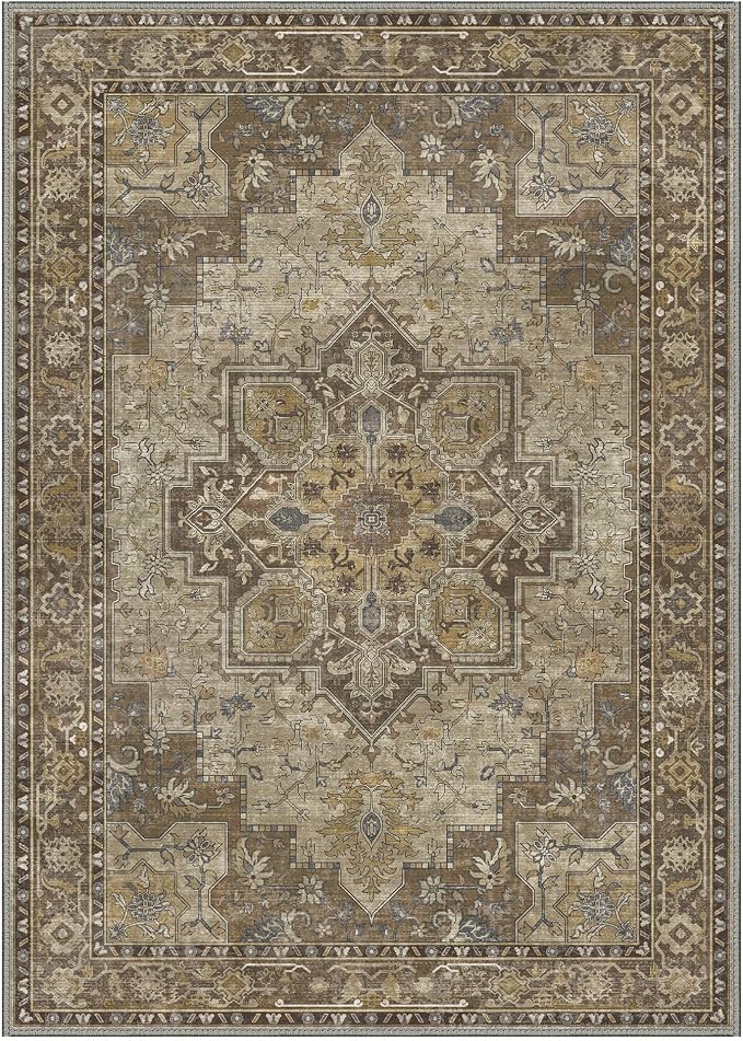 GENIMO 6x9 Area Rugs for Living Room, Machine Washable Non Slip Vintage Rugs - Image 8