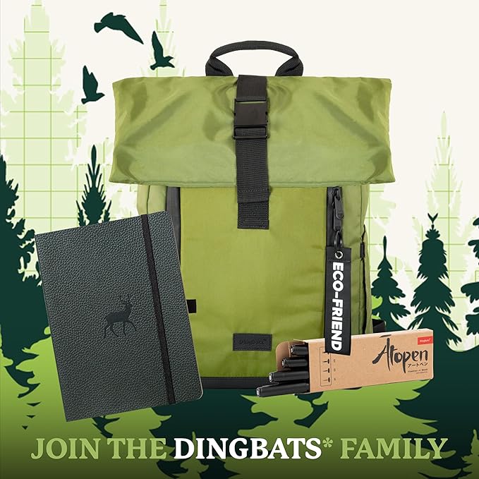 Dingbats* Wildlife Lined Writing Journal Notebook A5 - Vegan Leather Softcover - Ideal for Work, Travel - Pocket, Elastic Closure, & Bookmark-DeskLoop Office