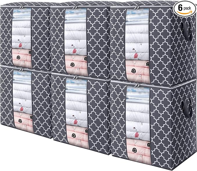 WISELIFE Storage Bags 6 Pack/100L Large Blanket Clothes Organization and by WiseLife