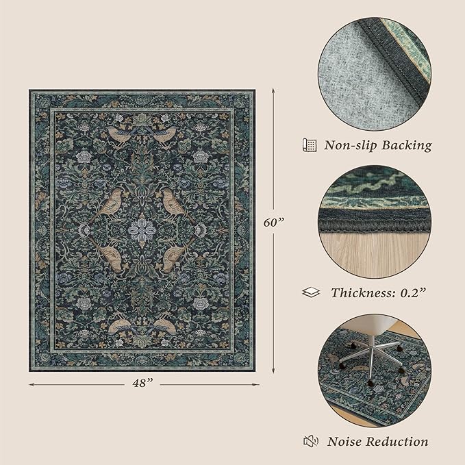 Office Chair Mat for Hardwood Floors, 4x5 Low Pile Floor Protector for Rolling - Image 2