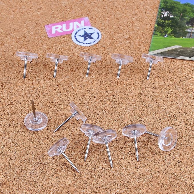 Push Pins 200-count Flat Thumb Tacks Steel Point and Plastic Head - Image 4