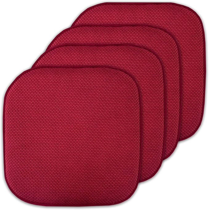 Sweet Home Collection Cushion Memory Foam Chair Pads Honeycomb Nonslip Back by SweetHomeCollection