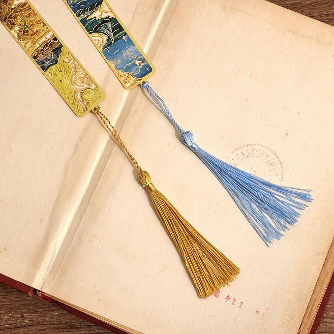 4 Pieces Metal Bookmarks with Tassel - Image 7