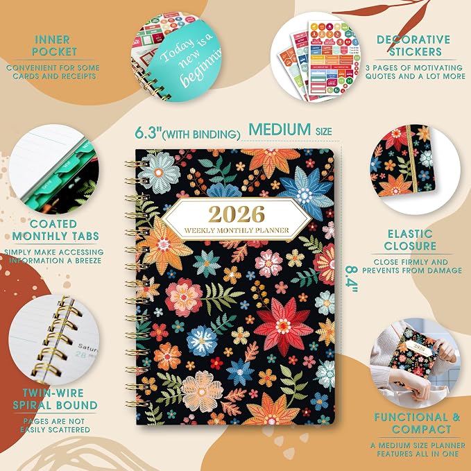 Ymumuda 2026 Planner, Daily Weekly and Monthly Planner，Jan 2026 - Image 5