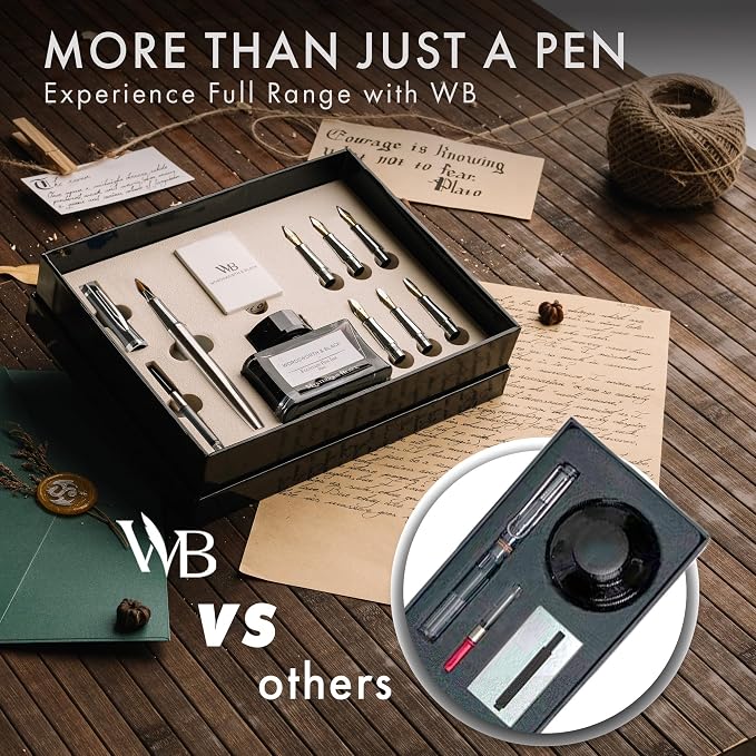Wordsworth & Black Calligraphy Pen Gift Set, Includes Bottle, 6 Cartridges - Image 6