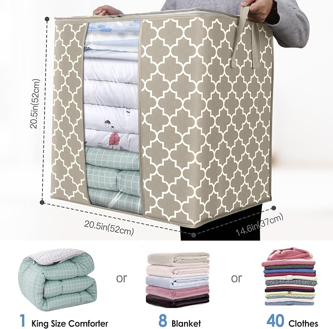 WISELIFE Storage Bags 6 Pack/100L Large Blanket Clothes Organization and - Image 3