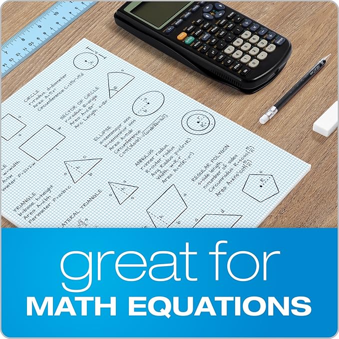 TOPS 33101 Quadrille Pads, 10 Squares/Inch, 8 1/2 x 11, White, 50 Sheets-DeskLoop Office