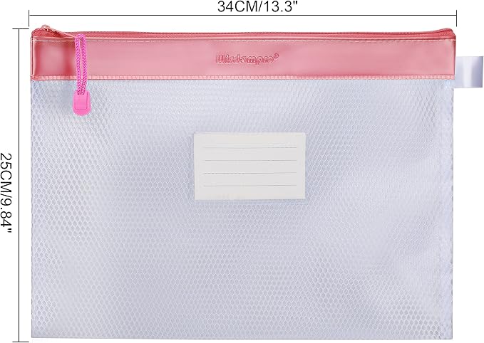 Zipper Pouch, Wisdompro 4 Packs Durable Letter Size Waterproof Mesh File Bag - Image 3
