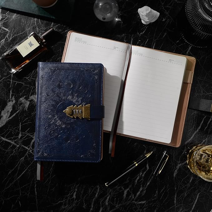 ZXHQ Lock Diary for Women & Men, A5 240 Pages Lockable Journal - Image 4