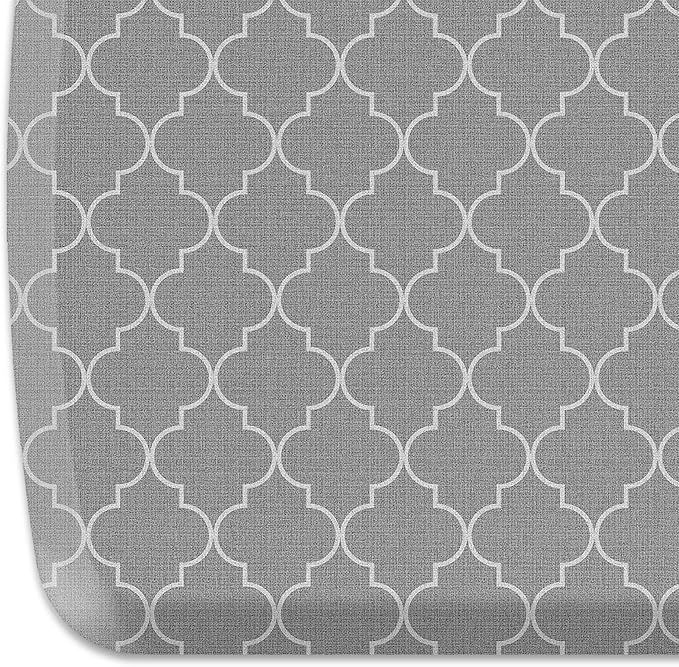 GelPro Elite Premier Anti-Fatigue Kitchen Comfort Floor Mat, 20x36", Trellis Classic Grey-DeskLoop Office