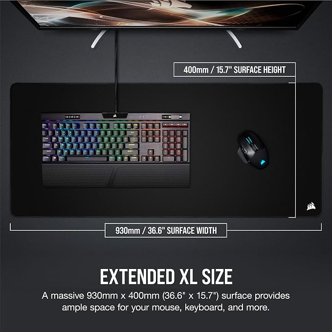 Corsair MM350 PRO Extended XL Premium Spill-Proof Cloth Gaming Mouse Pad – - Image 5