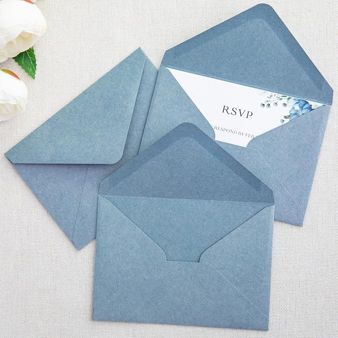 PONATIA 50 Pack A1 Envelopes, 3.63 x 5.2'' Dusty Blue Envelopes Perfect - Image 7