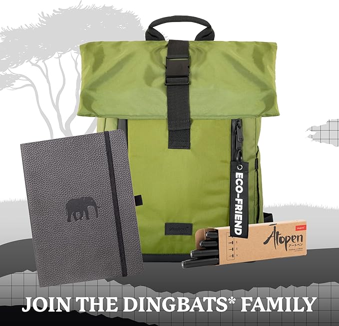 Dingbats* Wildlife Lined Writing Journal Notebook A5 - Vegan Leather Hardcover - Ideal for Work, Travel - Pocket, Elastic Closure, & Bookmark-DeskLoop Office