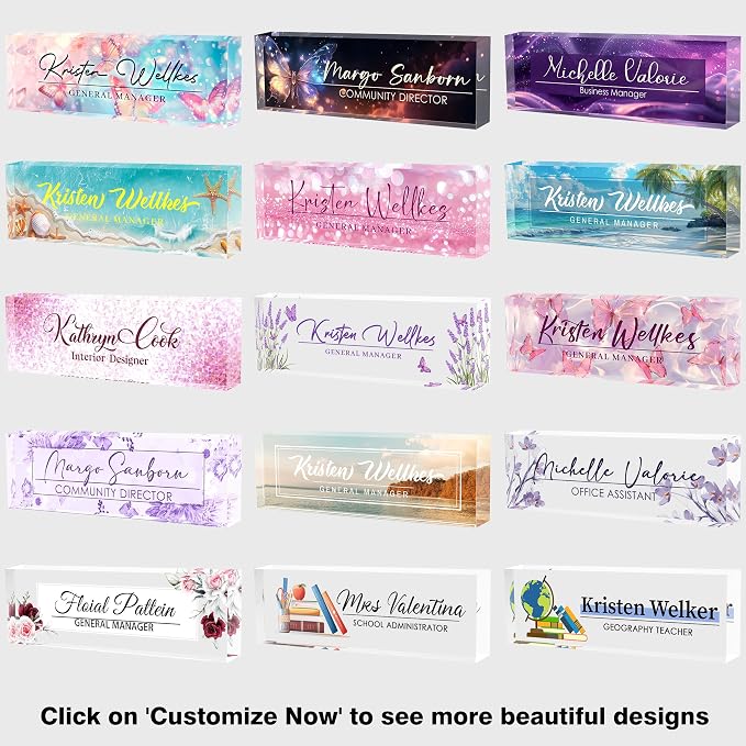 Acrylic Desk Name Plate Personalized, Office Desk Decor, Employee Appreciation - Image 2