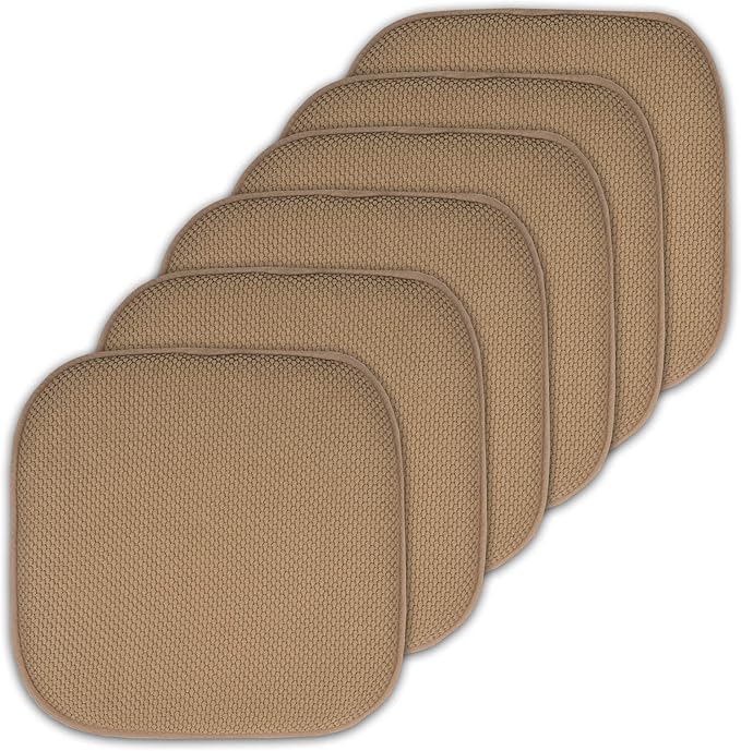Sweet Home Collection Cushion Memory Foam Chair Pads Honeycomb Nonslip Back by SweetHomeCollection